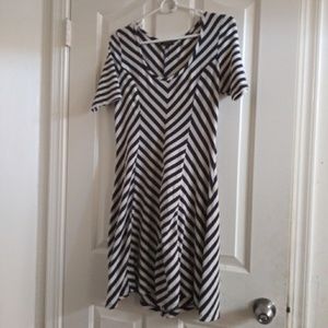 Stripped fit & flare dress